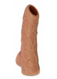 Телесная открытая насадка-реалистик с подхватом мошонки Nude Sleeve S - 10 см. - KOKOS - в Реутове купить с доставкой