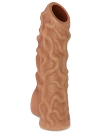 Телесная насадка с венками и открытой головкой Nude Sleeve S - 10 см. - KOKOS - в Реутове купить с доставкой