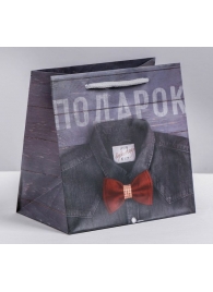 Ламинированный квадратный пакет «Мужской стиль» - 14 х 14 х 9 см. - Сима-Ленд - купить с доставкой в Реутове