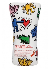 Мастурбатор-туба Keith Haring Soft Tube CUP - Tenga - в Реутове купить с доставкой