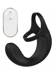 Черный анальный стимулятор с эрекционными кольцами Remote Couple Teaser - Dream Toys - в Реутове купить с доставкой