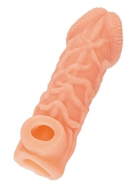 Телесная закрытая насадка с венками Cock Sleeve Size L - 17,6 см. - KOKOS - в Реутове купить с доставкой