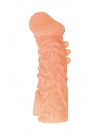 Телесная закрытая насадка с шершавой головкой Cock Sleeve Size M - 15,6 см. - KOKOS - в Реутове купить с доставкой