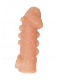 Телесная закрытая насадка с шишечками Cock Sleeve Size L - 17,6 см. - KOKOS - в Реутове купить с доставкой