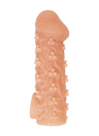 Телесная закрытая насадка с пучками шишечек Cock Sleeve Size L - 17,6 см. - KOKOS - в Реутове купить с доставкой