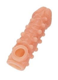 Телесная закрытая насадка с шариками Cock Sleeve Size S - 13,8 см. - KOKOS - в Реутове купить с доставкой