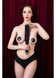 Черная силиконовая шлепалка  - 37,5 см. - ToyFa - купить с доставкой в Реутове