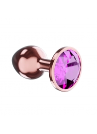 Пробка цвета розового золота с лиловым кристаллом Diamond Quartz Shine L - 8,3 см. - Lola Games - купить с доставкой в Реутове