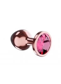 Пробка цвета розового золота с малиновым кристаллом Diamond Ruby Shine S - 7,2 см. - Lola Games - купить с доставкой в Реутове