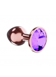Пробка цвета розового золота с фиолетовым кристаллом Diamond Amethyst Shine L - 8,3 см. - Lola Games - купить с доставкой в Реутове