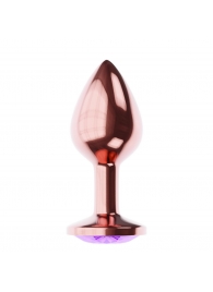 Пробка цвета розового золота с фиолетовым кристаллом Diamond Amethyst Shine L - 8,3 см. - Lola Games - купить с доставкой в Реутове