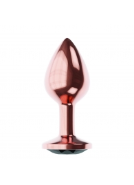Пробка цвета розового золота с черным кристаллом Diamond Jet Shine L - 8,3 см. - Lola Games - купить с доставкой в Реутове