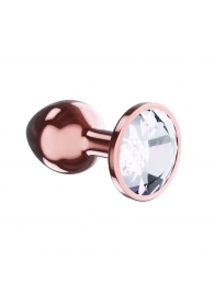 Пробка цвета розового золота с прозрачным кристаллом Diamond Moonstone Shine L - 8,3 см. - Lola Games - купить с доставкой в Реутове