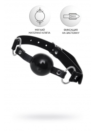 Черный кляп-шар на кожаных ремешках Anonymo - ToyFa - купить с доставкой в Реутове