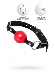 Красный кляп-шар на черных ремешках Anonymo - ToyFa - купить с доставкой в Реутове