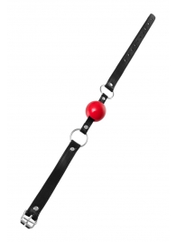 Красный кляп-шар на черных ремешках Anonymo - ToyFa - купить с доставкой в Реутове