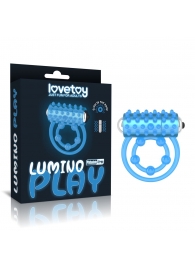 Голубое, светящееся в темноте виброкольцо Lumino Play Vibrating Penis Ring - Lovetoy - в Реутове купить с доставкой