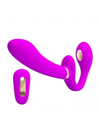 Лиловый безремневой страпон с функцией электростимуляции Thunderbird - Baile - купить с доставкой в Реутове