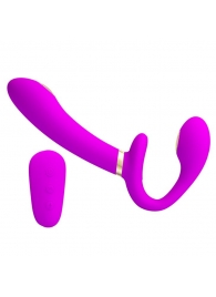 Лиловый безремневой страпон с функцией электростимуляции Thunderbird - Baile - купить с доставкой в Реутове