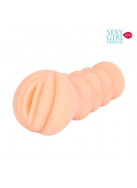 Телесный мастурбатор-вагина с комплектом эрекционных колец - Bior toys - в Реутове купить с доставкой