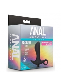 Черный анальный вибратор Silicone Vibrating Prostate Massager 01 - 10,8 см. - Blush Novelties - в Реутове купить с доставкой