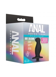 Черный анальный вибромассажёр Silicone Vibrating Prostate Massager 02 - 10,8 см. - Blush Novelties - в Реутове купить с доставкой