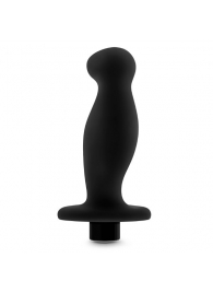 Черный анальный вибромассажёр Silicone Vibrating Prostate Massager 02 - 10,8 см. - Blush Novelties - в Реутове купить с доставкой
