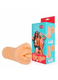 Телесный мастурбатор-ротик с высунутым язычком - Bior toys - в Реутове купить с доставкой