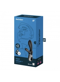 Черный анальный вибратор Heat Climax+ с функцией нагрева - 20,6 см. - Satisfyer - в Реутове купить с доставкой