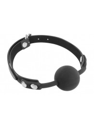 Черный силиконовый кляп-шарик на ремешках - Fetish Tentation - купить с доставкой в Реутове