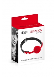 Красный кляп-шарик на черных ремешках - Fetish Tentation - купить с доставкой в Реутове