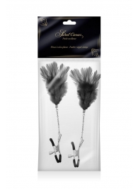 Зажимы для сосков с черными перьями Sweet Caress Feather Nipple Clumps - Sweet Caress - купить с доставкой в Реутове