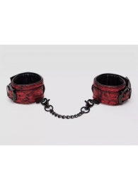 Красно-черные наручники Reversible Faux Leather Wrist Cuffs - Fifty Shades of Grey - купить с доставкой в Реутове
