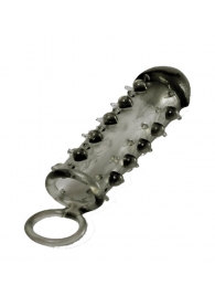Дымчатая стимулирующая насадка с закрытой головкой SAMURAI PENIS SLEEVE BLACK - 14,5 см. - NMC - в Реутове купить с доставкой