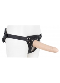 Пустотелый страпон Harness CLASSIC с бандажом - 19,5 см. - LOVETOY (А-Полимер) - купить с доставкой в Реутове