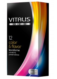Цветные ароматизированные презервативы VITALIS PREMIUM color   flavor - 12 шт. - Vitalis - купить с доставкой в Реутове
