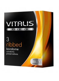 Ребристые презервативы VITALIS PREMIUM ribbed - 3 шт. - Vitalis - купить с доставкой в Реутове