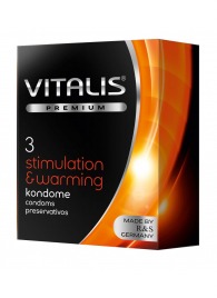 Презервативы VITALIS PREMIUM stimulation   warming с согревающим эффектом - 3 шт. - Vitalis - купить с доставкой в Реутове