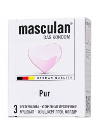 Супертонкие презервативы Masculan Pur - 3 шт. - Masculan - купить с доставкой в Реутове