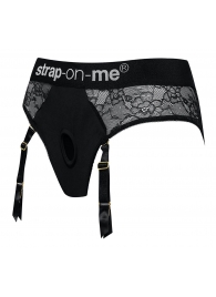 Черные трусики для насадок Diva Lingerie Harness - size S - Strap-on-me - купить с доставкой в Реутове