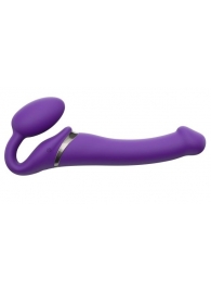 Фиолетовый безремневой вибрострапон Silicone Bendable Strap-On - size M - Strap-on-me - купить с доставкой в Реутове