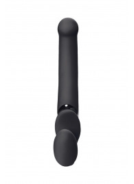 Черный безремневой вибрострапон Silicone Bendable Strap-On - size XL - Strap-on-me - купить с доставкой в Реутове