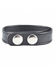 Кольцо на пенис SNAP COCK RING из искусственной кожи на клепках - BlueLine - в Реутове купить с доставкой