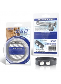 Кольцо на пенис SNAP COCK RING из искусственной кожи на клепках - BlueLine - в Реутове купить с доставкой