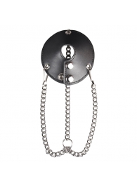 Утяжка для мошонки из искусственной кожи с цепочками PARACHUTE BALL STRETCHER - BlueLine - купить с доставкой в Реутове