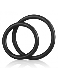 Набор из двух черных силиконовых колец разного диаметра SILICONE COCK RING SET - BlueLine - в Реутове купить с доставкой