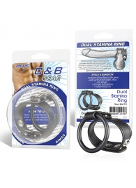 Двойное кольцо выносливости на пенис DUAL STAMINA RING - BlueLine - в Реутове купить с доставкой