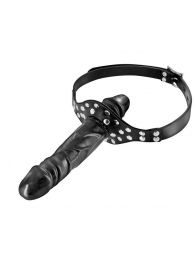 Черный кляп-фаллоимитатор Double Penis Gag - Fetish Tentation - купить с доставкой в Реутове