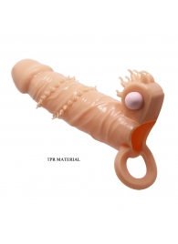 Телесная удлиняющая вибронасадка Penis Sleeve Connor - 17 см. - Baile - в Реутове купить с доставкой
