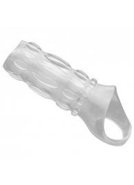 Насадка на пенис с кольцом для мошонки Clear Sensations Enhancer Sex Sleeve - 11,5 см. - XR Brands - в Реутове купить с доставкой